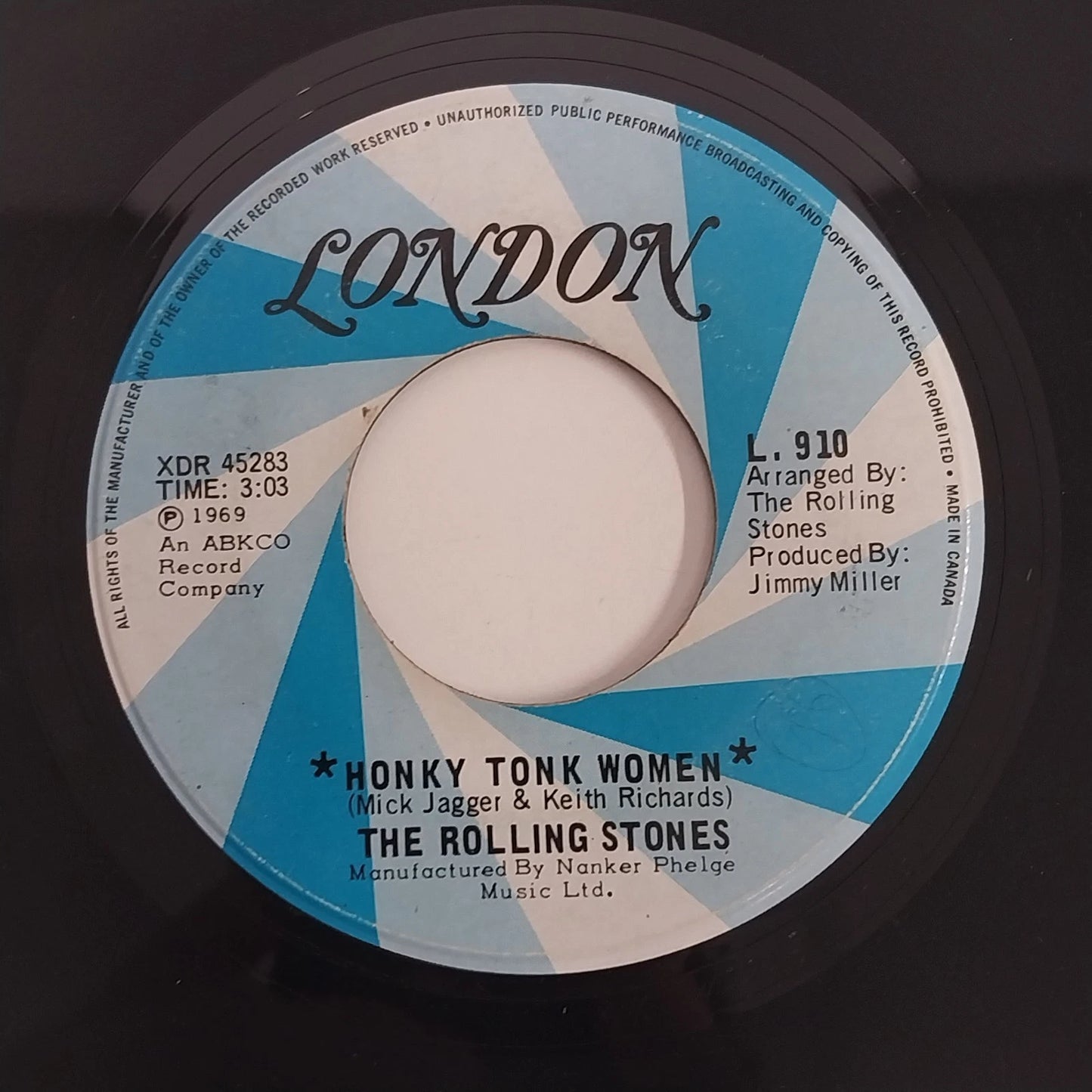 Rolling Stones Honky Tonk Women 45 RPM UK vinyl record