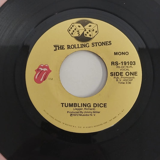 Rolling Stones Tumbling Dice 45 RPM vinyl with original lips sleeve