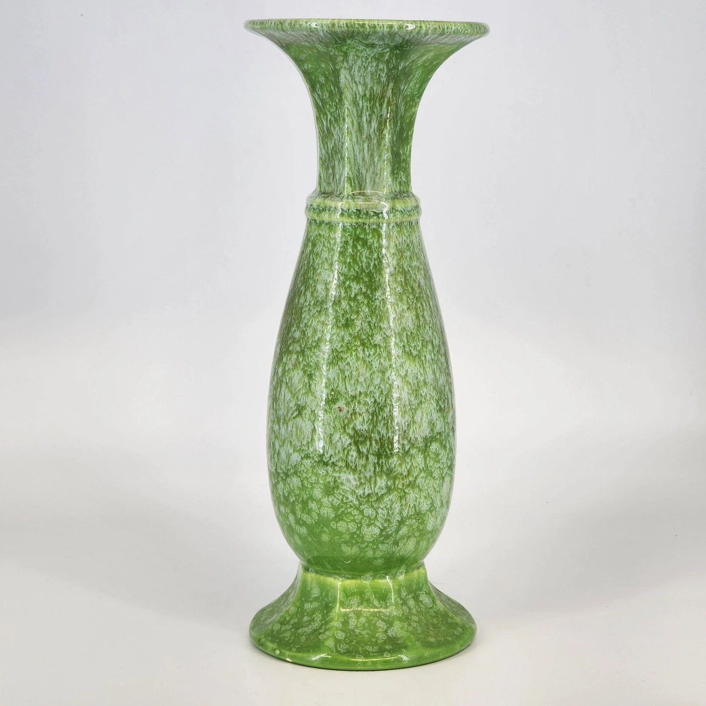 Vintage Royal Haeger green drip glaze ceramic cylinder vase 12 inch
