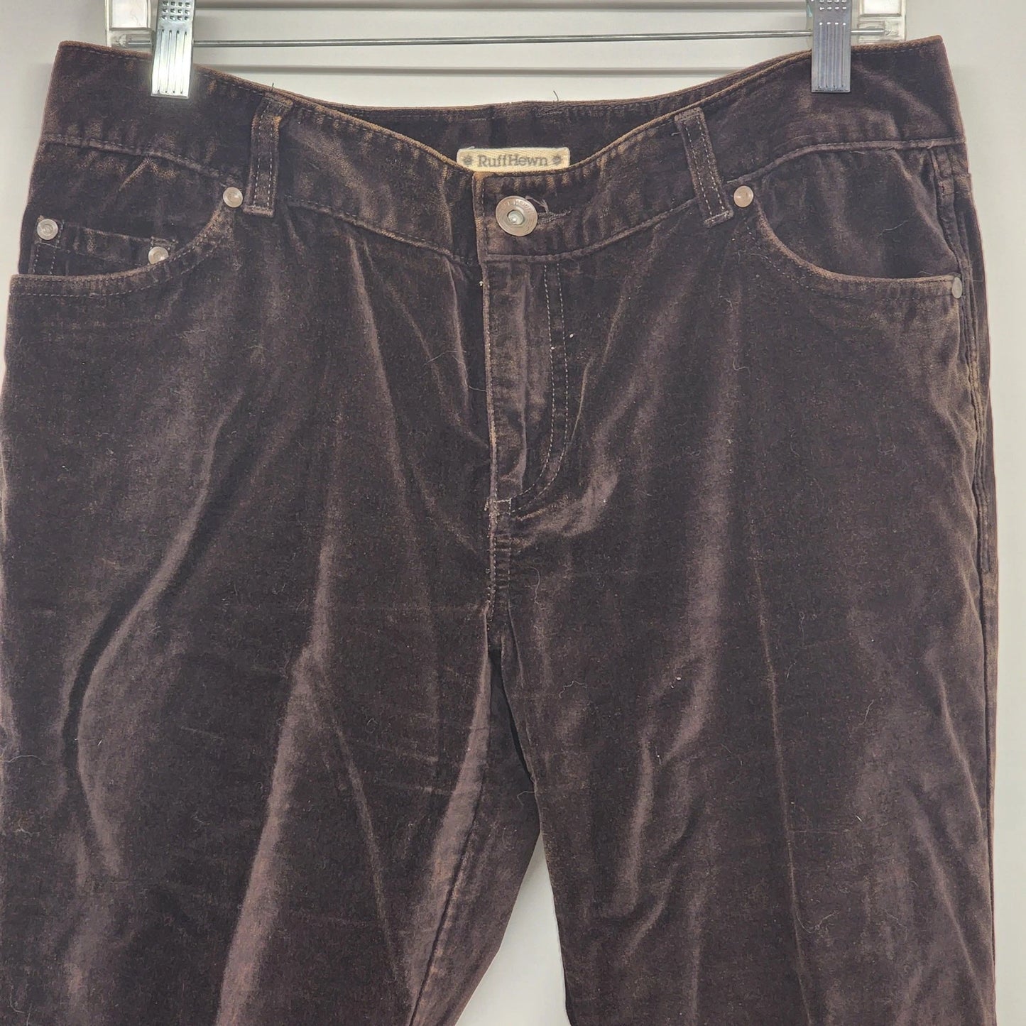 Ruff Hewn women's brown cotton straight leg pants