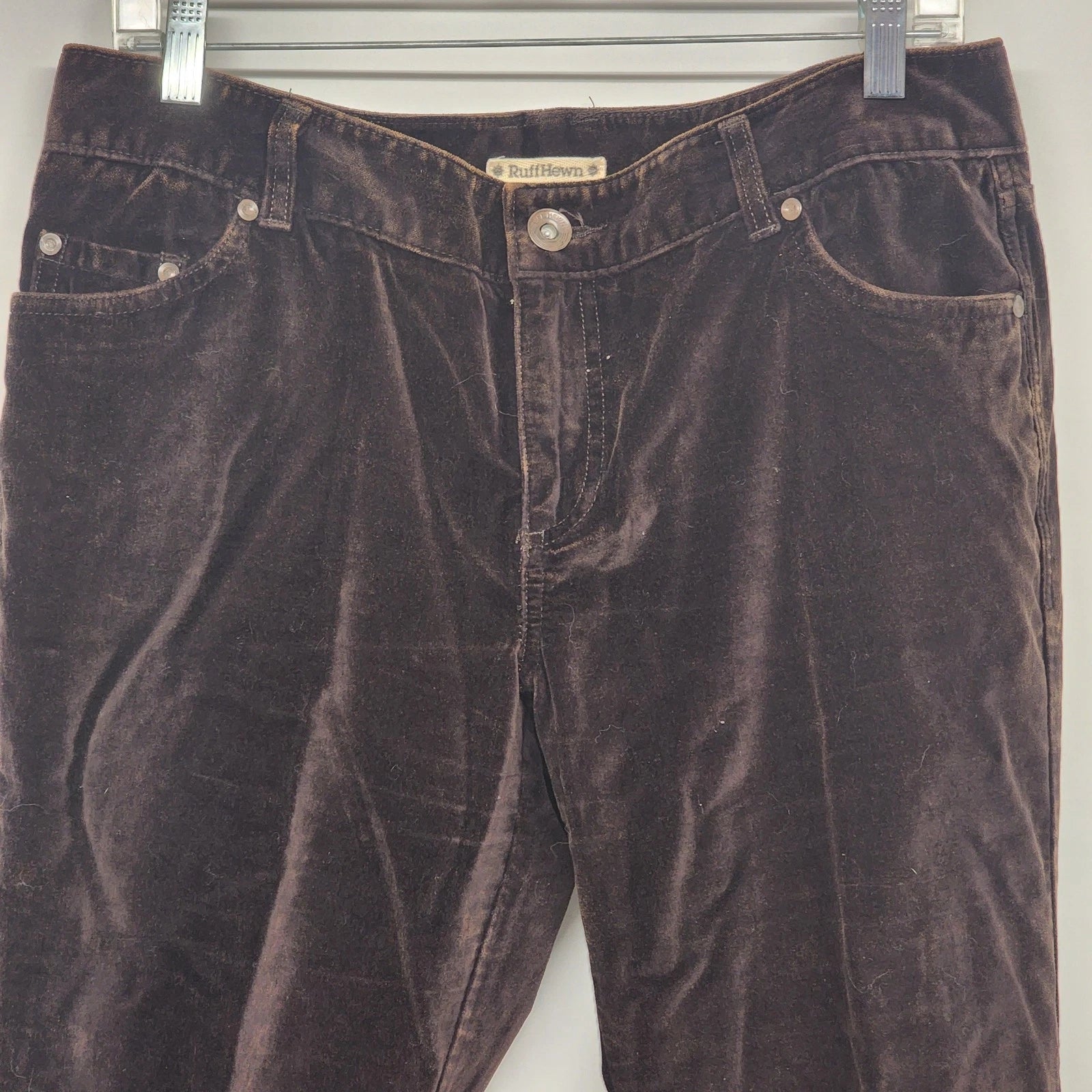 Ruff Hewn women's brown cotton straight leg pants
