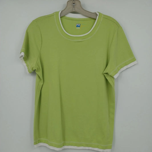 SB Active lime green ringer T shirt women's large