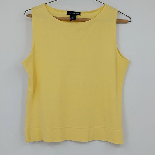 SML Sport women's yellow sleeveless tank top with crew neckline