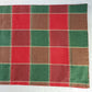 Sam Hedaya red green plaid table runner 13x72 gold stitching