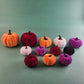 Set of 12 assorted velvet pumpkins in fall colors
