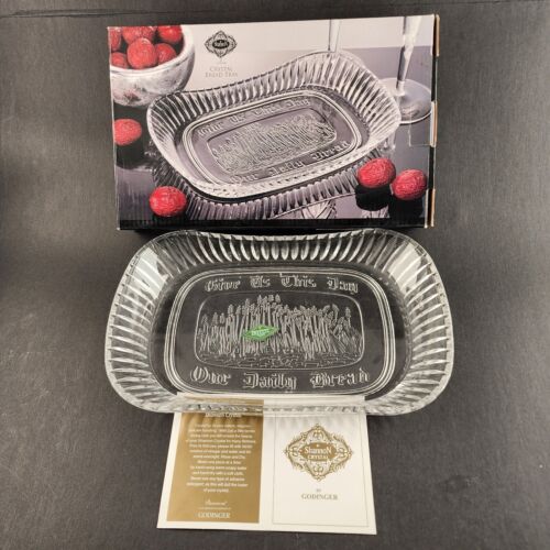 Shannon Crystal bread tray Give Us This Day Our Daily Bread