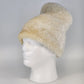 Cream sherpa lined beanie hat soft warm winter fleece cap