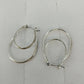 Silver tone double oval hoop dangle earrings