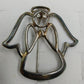 Silver tone open work angel brooch with rhinestone eyes and halo