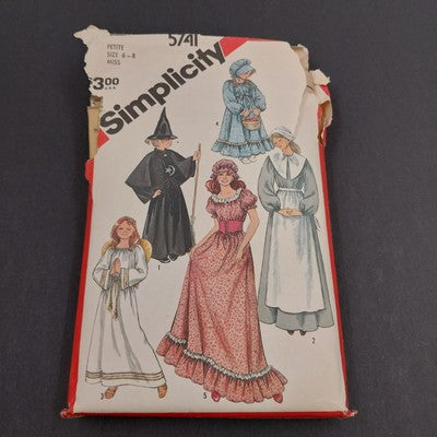 Simplicity 5741 vintage sewing pattern for witch, angel, and pilgrim costumes