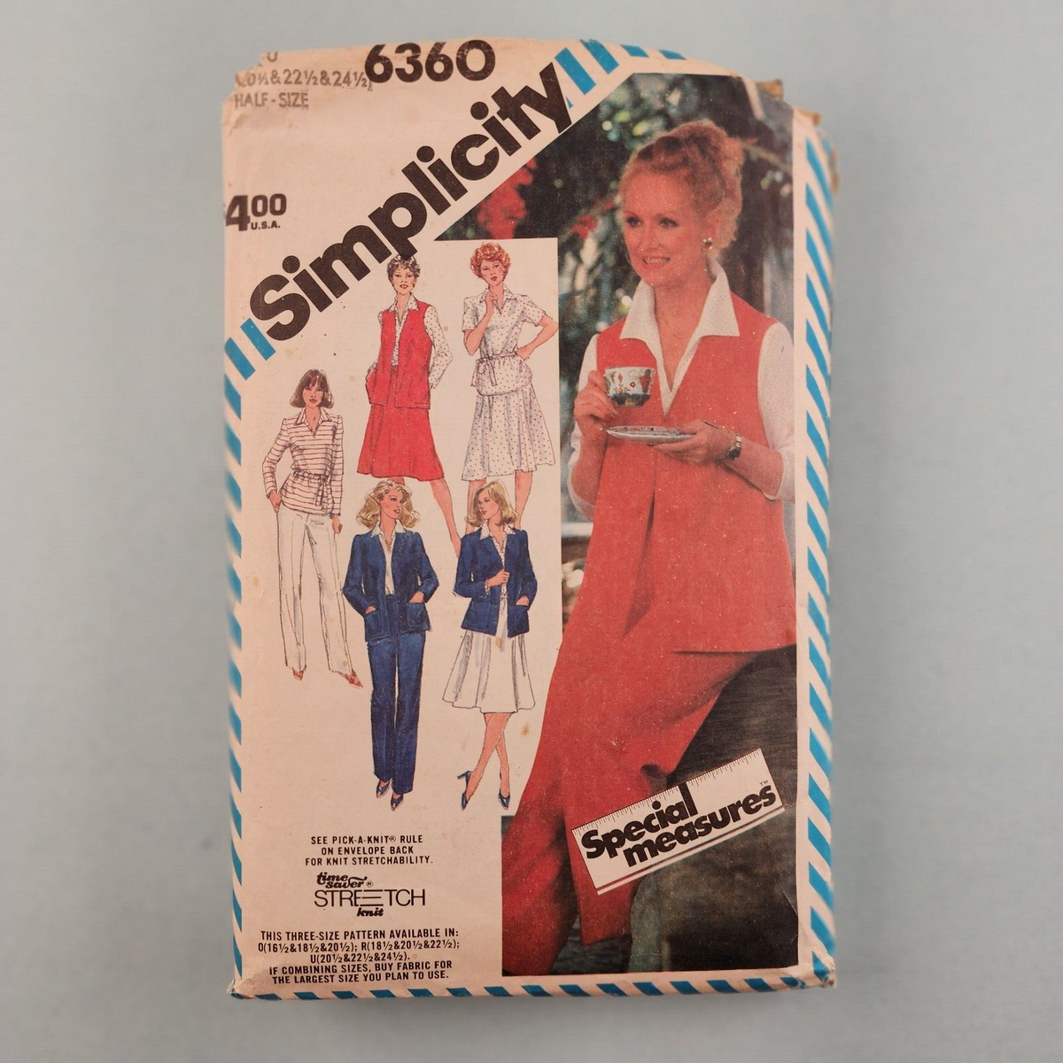 Simplicity 6360 vintage women's jacket vest top pants skirt pattern