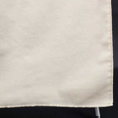 Solid beige linen rectangle tablecloth with overlock hem