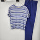 Sonoma Life + Style women's striped cotton top with blue pants 2 piece set