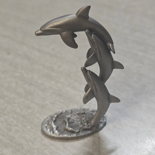 Vintage Spoontiques PP245 pewter three dolphins figurine