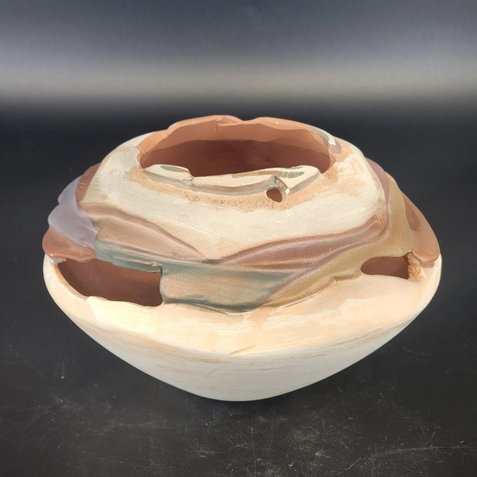 Steven Kaye signed studio pottery clay vessel vase