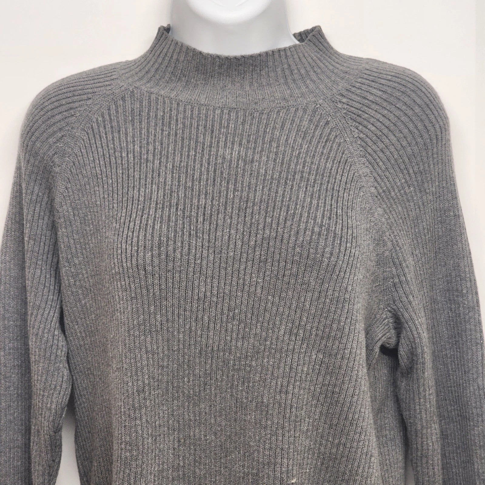Studio Works gray cable knit turtleneck sweater