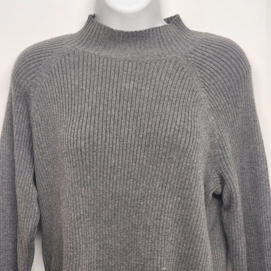 Studio Works gray cable knit turtleneck sweater