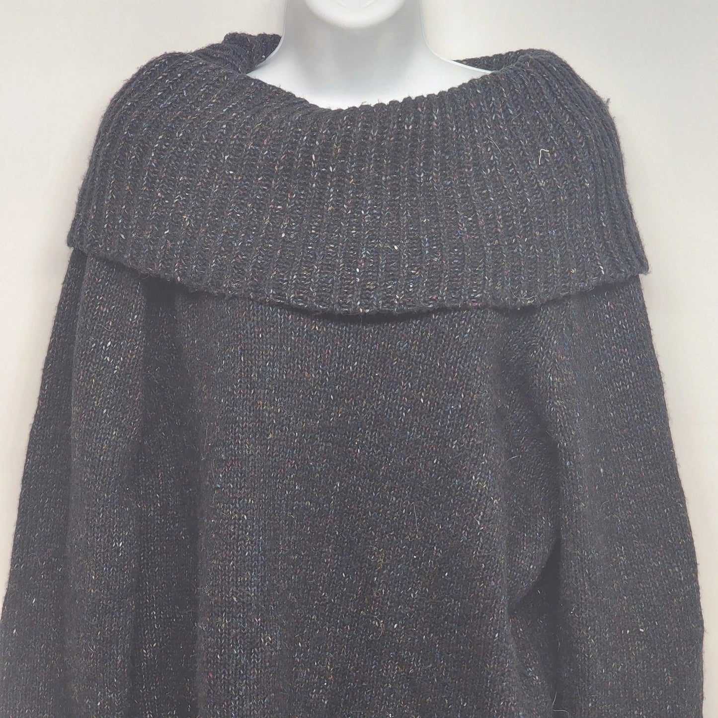 Studio Works black flecked cowl neck sweater jacket
