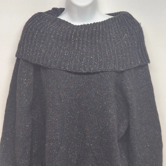 Studio Works black flecked cowl neck sweater jacket