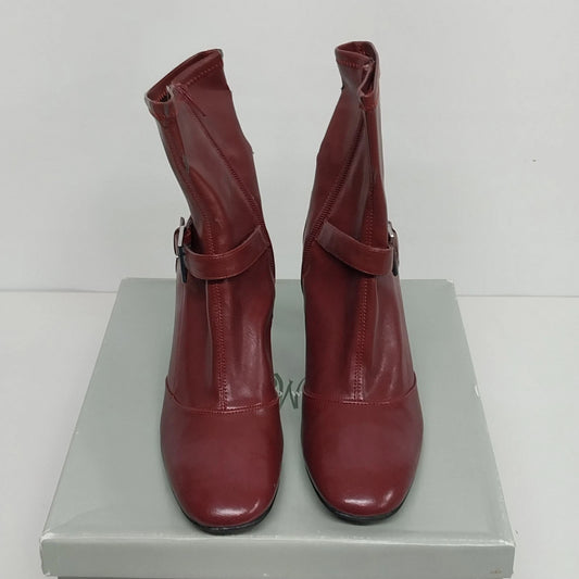 Studio Works Millie red leather slouch ankle boots womens 8M