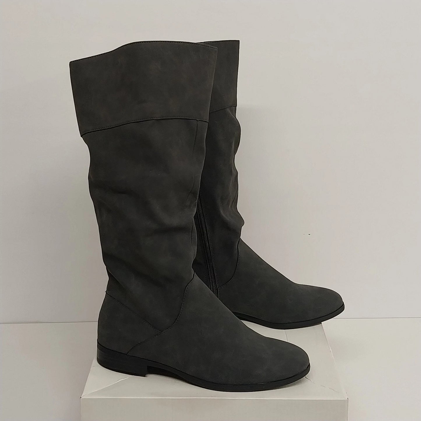 Gray Style and Co Kelimaep mid calf boots with block heel