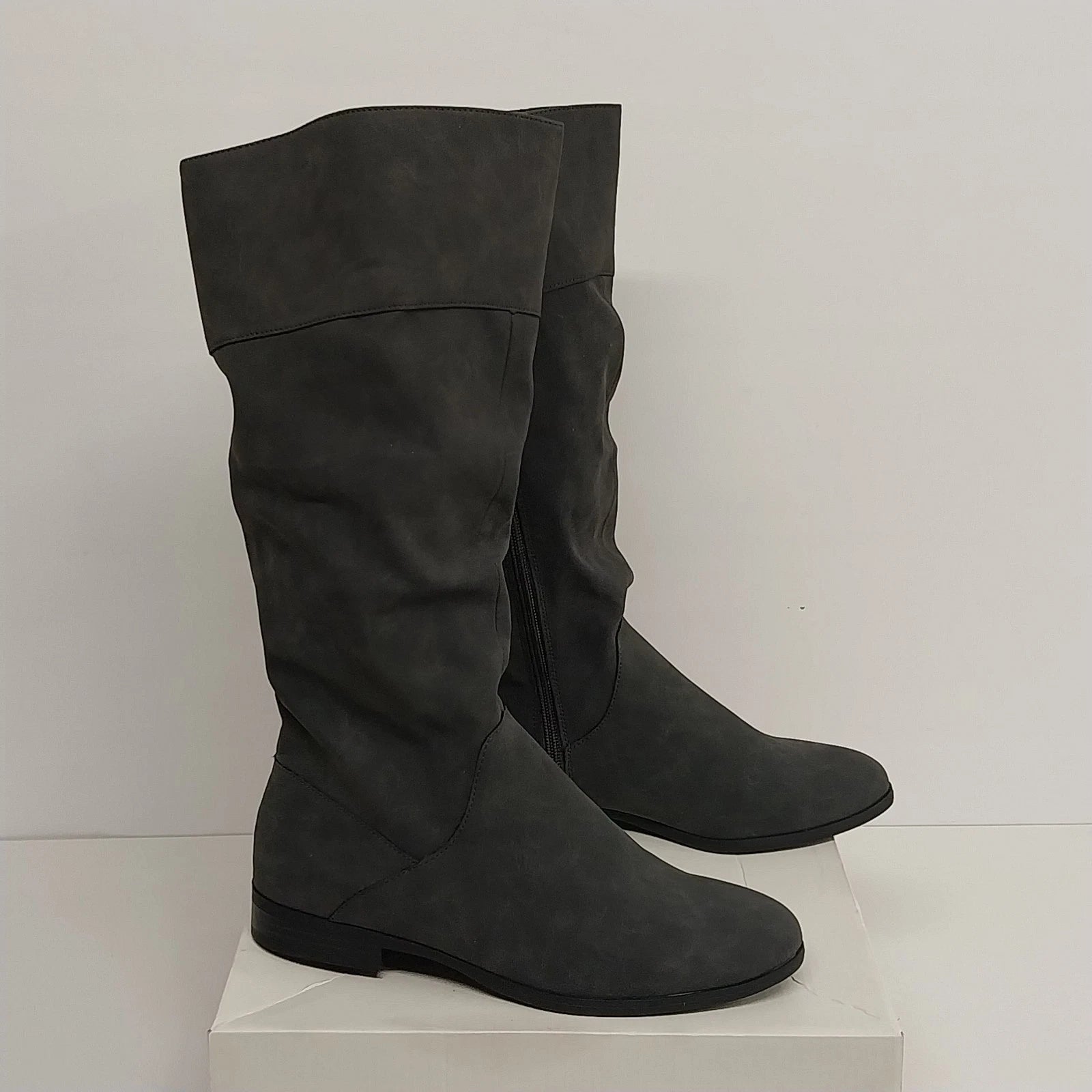 Gray Style and Co Kelimaep mid calf boots with block heel