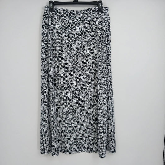Talbots women's blue and white medallion print maxi skirt