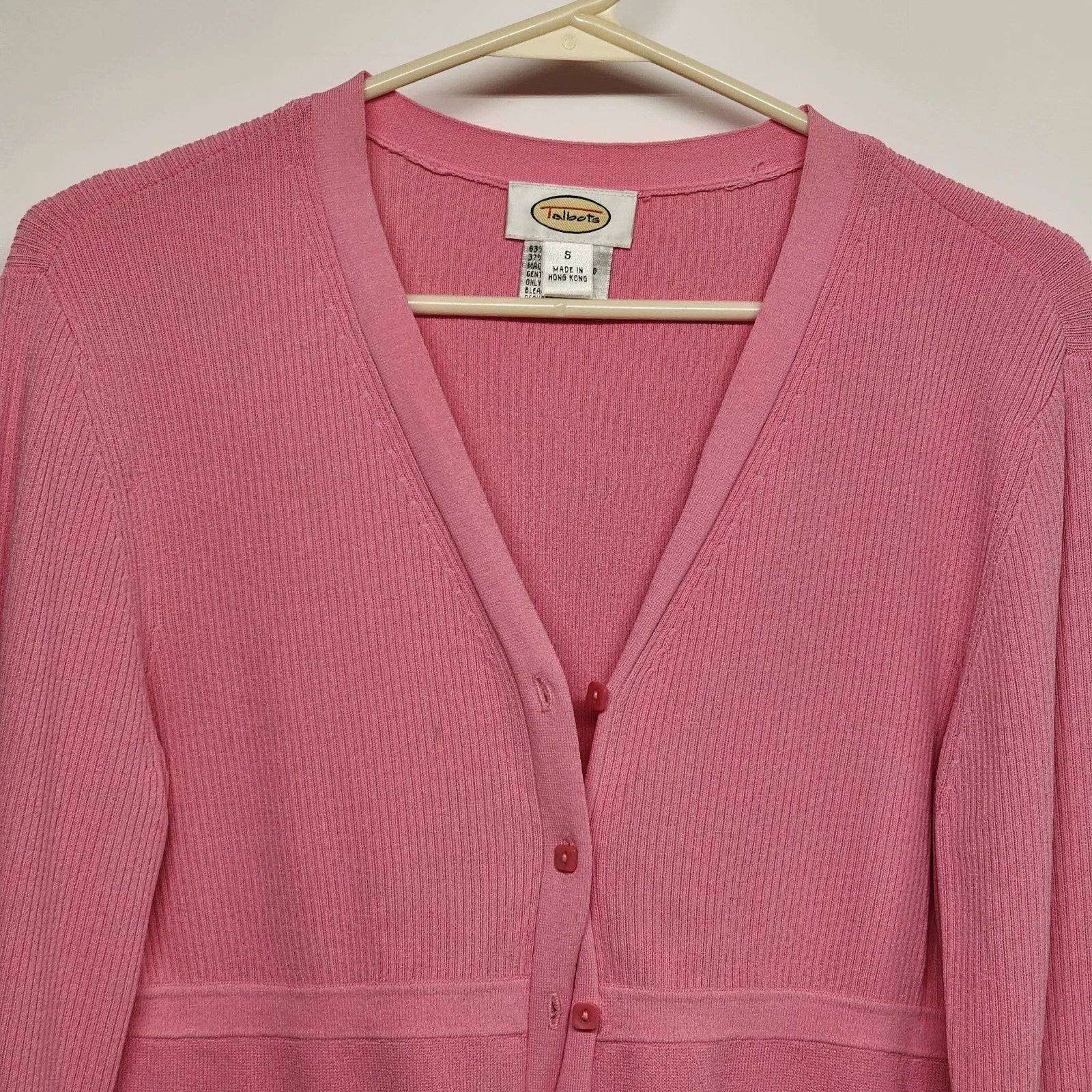 Talbots pink long sleeve button blouse