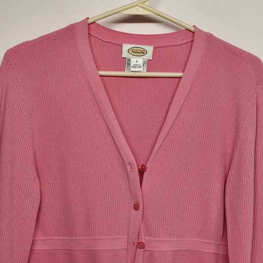 Talbots pink long sleeve button blouse