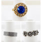 Three piece fashion ring lot with blue rhinestone
