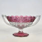 tiffin franciscan cranberry compote two handle pedestal