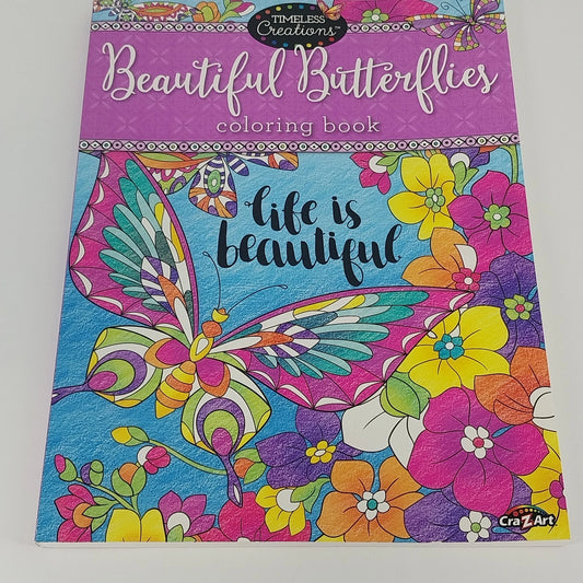 Beautiful Butterflies coloring book with butterfly floral designs