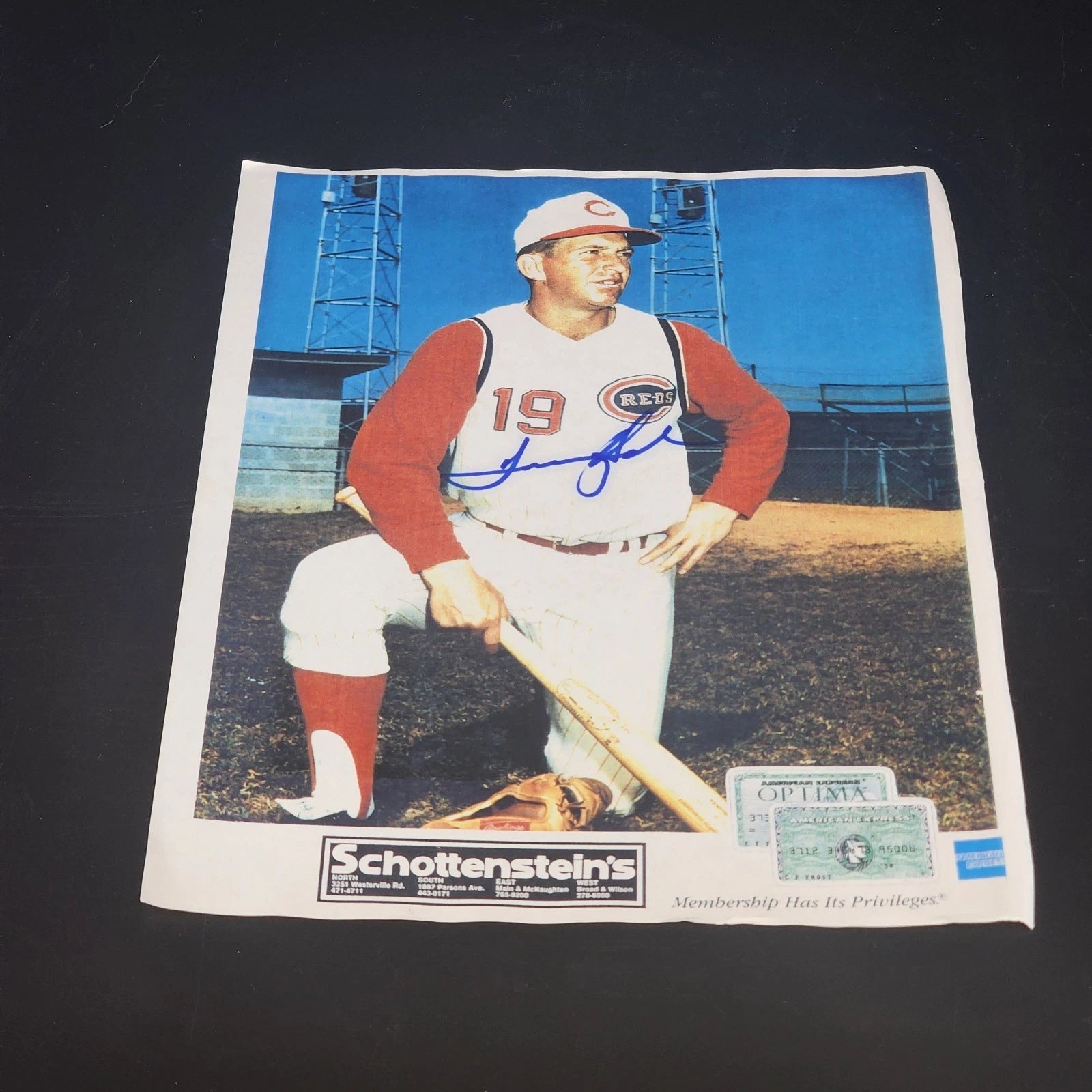 Tommy Helms signed photo Cincinnati Reds 8.5x11