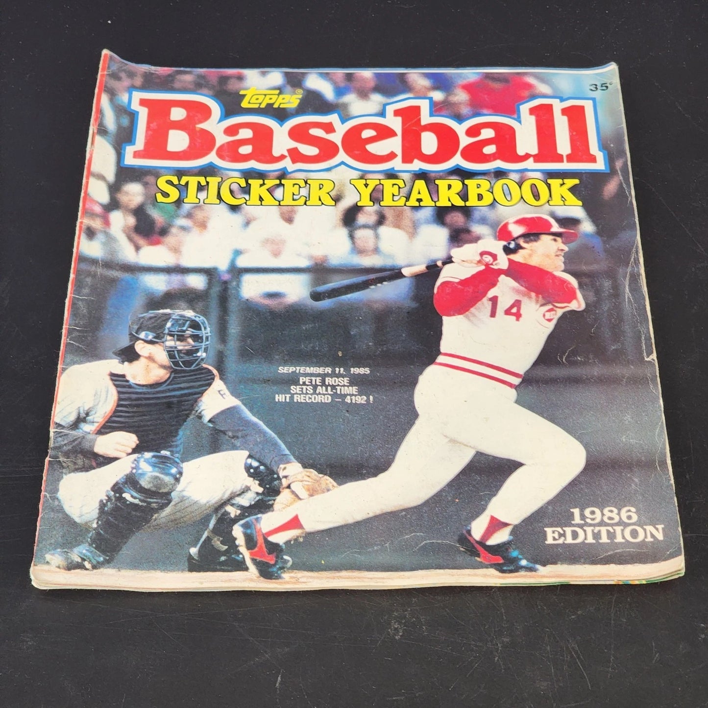 1986 topps baseball sticker yearbook pete rose cover