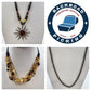 Lot of three beaded cord necklaces with multicolor beads and sun pendant