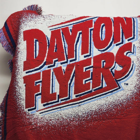 Red University of Dayton Flyers acrylic throw blanket