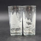Set of 2 vintage Avon 1995 drinking glasses with horse and sleigh winter scene