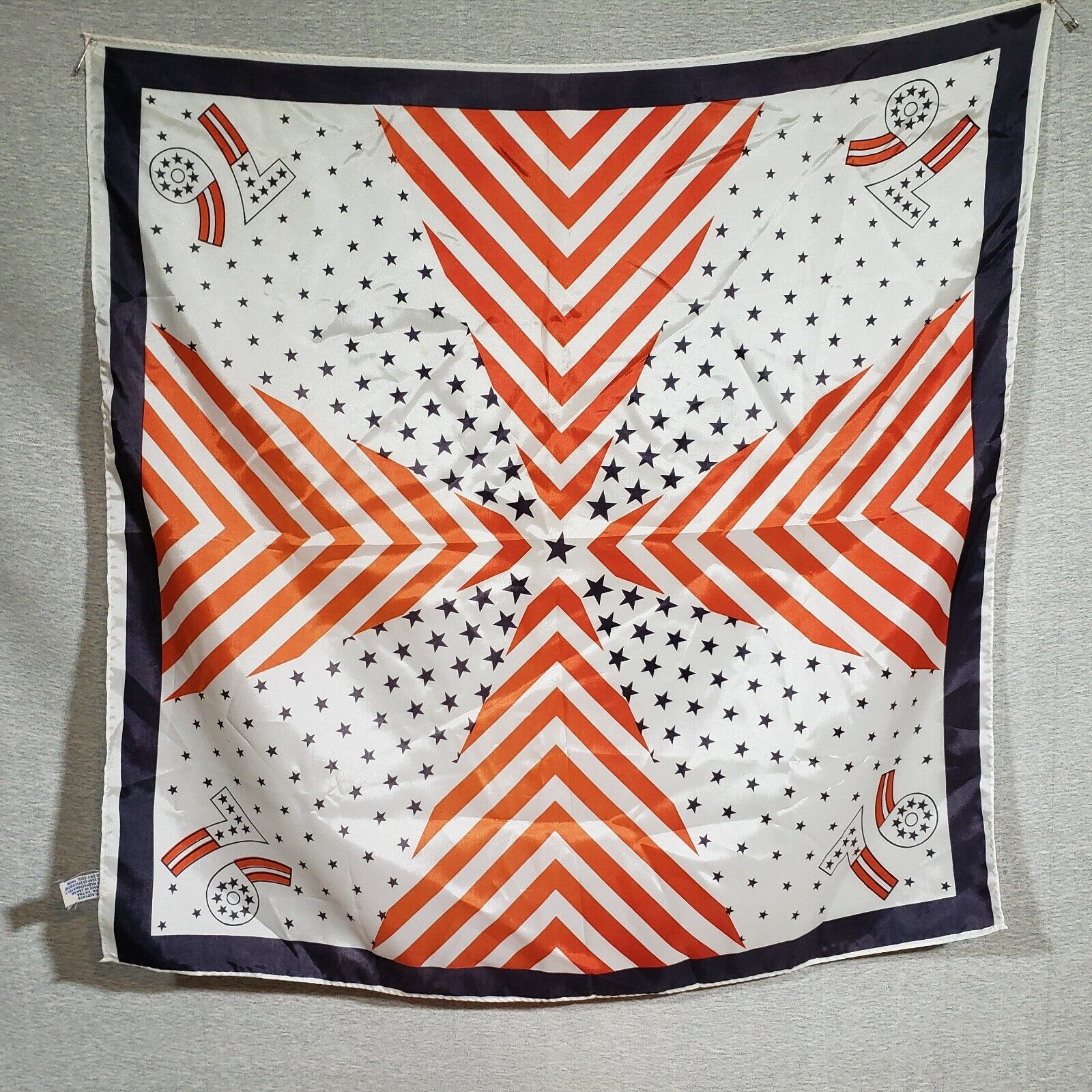 Vintage 1776 1976 blue red stars stripes scarf
