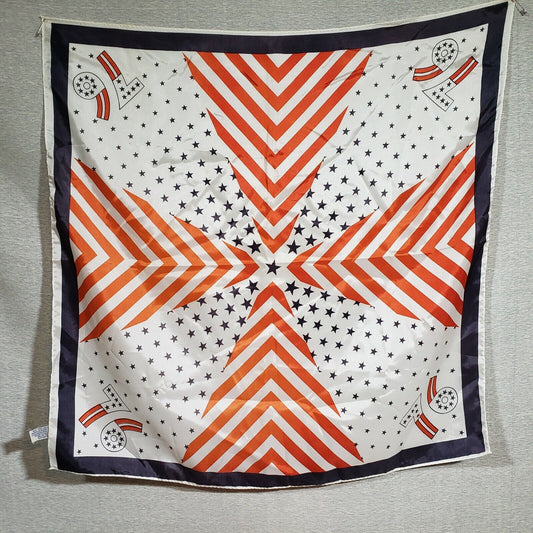Vintage 1776 1976 blue red stars stripes scarf