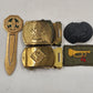 Vintage Boy Scout BSA accessory lot with brass buckles and patch