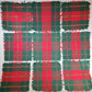 Vintage red green gold plaid Christmas fabric placemats set of 9