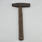 Vintage 7.5-inch cobbler glazing hammer with wooden handle