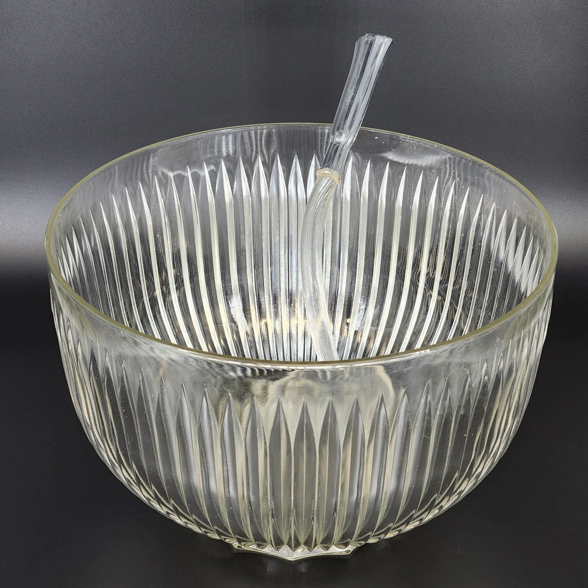Vintage Colony Starlight glass punch bowl with plastic ladle