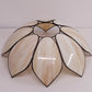 Vintage cream and caramel slag glass tulip pendant lamp shade with brass frame