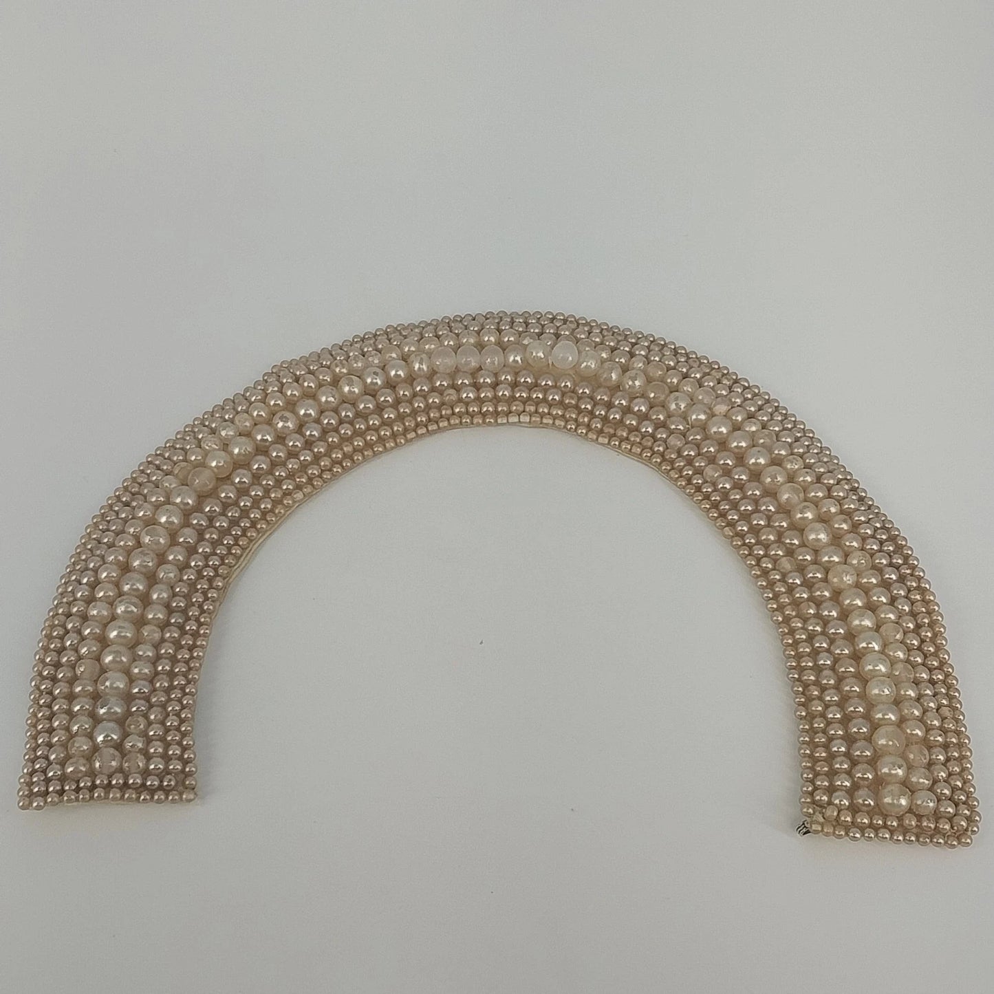 Vintage faux pearl bib collar necklace made in Japan