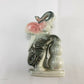 Vintage 1950s Japan gray pink ceramic elephant figurine