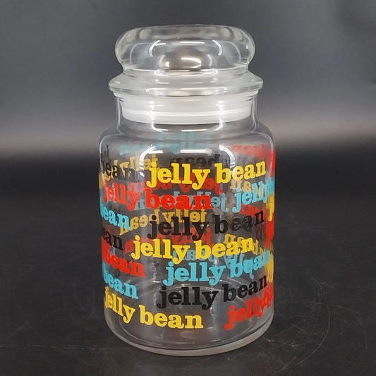 Vintage Jelly Bean glass canister with bubble lid
