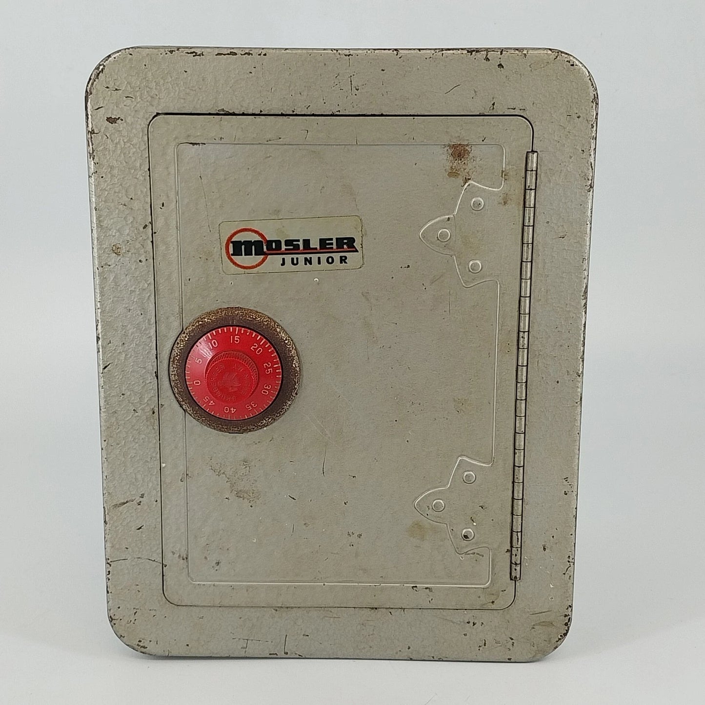 Vintage Mosler Jr steel safe with combination lock and penny bank slot