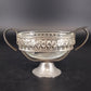 Vintage Raimond crystal footed oval serving dish with silverplated base and spoon
