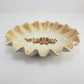 vintage ceramic bowl ruffled edge autumn floral